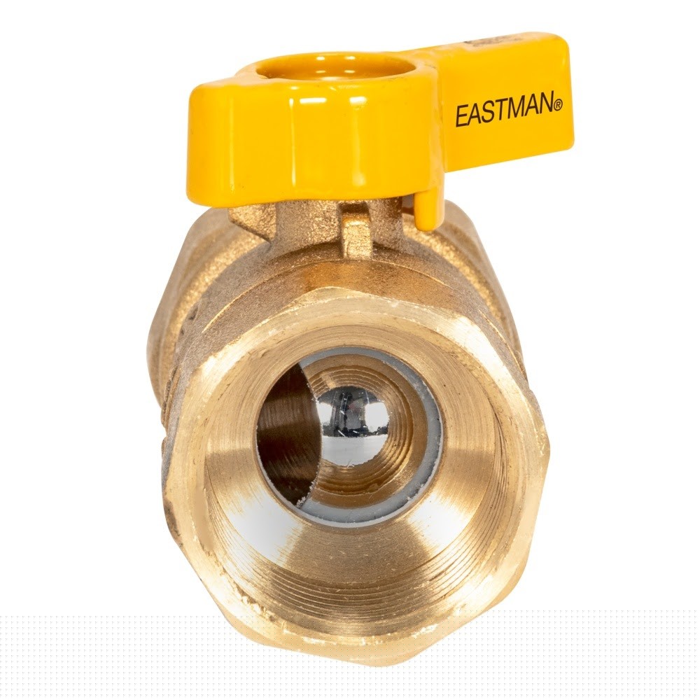 Eastman 60013 1 in FIP x 1 in FIP Straight Brass Gas Ball Valve with Lever Handle - 3