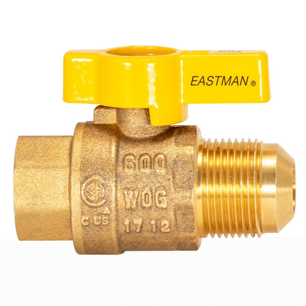 Eastman 60031 5/8 in. OD Flare 15/16-16 x 1/2 in. FIP Straight Brass Gas Valve - 2
