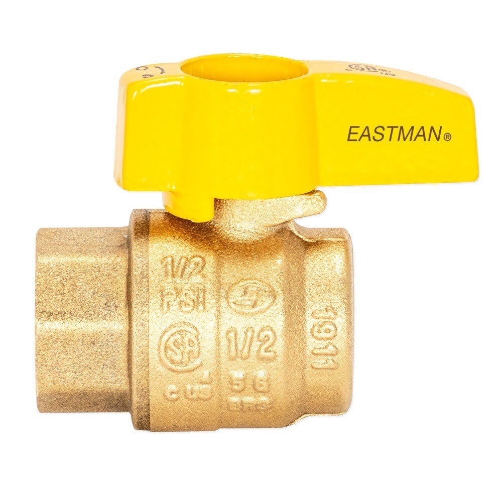 Eastman 60034 1/2 in. OD Flare x 1/2 in. FIP Brass Angle Gas Ball Valve - 2