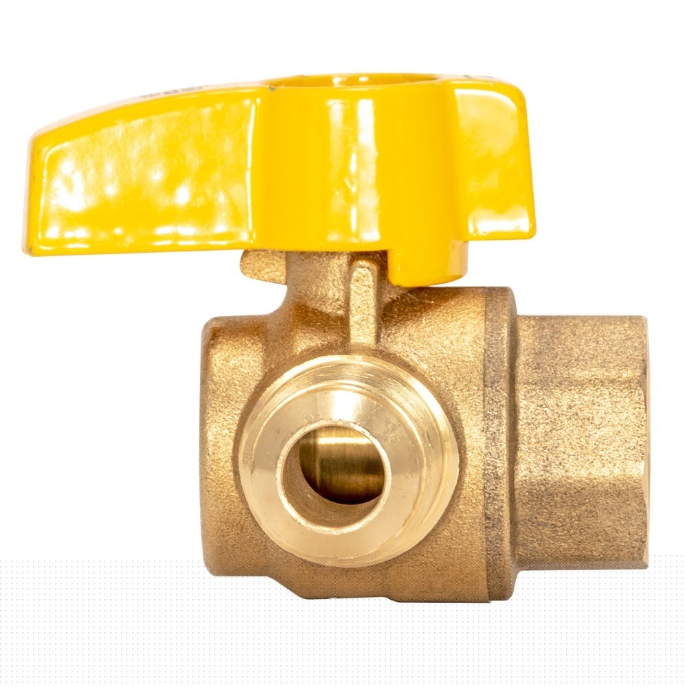 Eastman 60034 1/2 in. OD Flare x 1/2 in. FIP Brass Angle Gas Ball Valve - 3