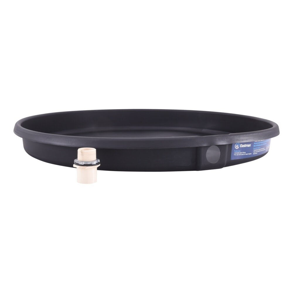 Eastman 60082CPN 24 in ID Black Plastic Water Heater Pan with CPVC Fitting - 3