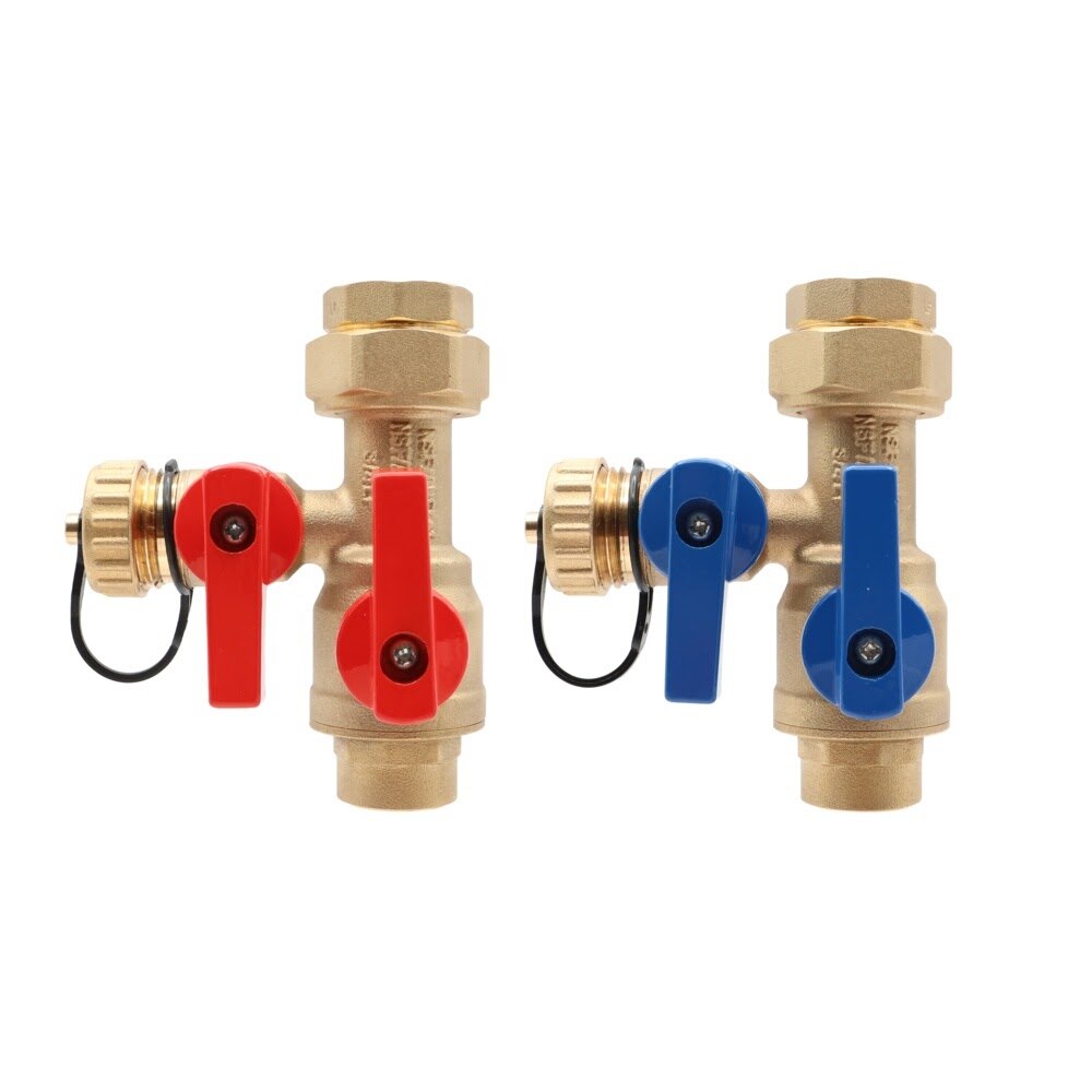Eastman 60205 3/4 in Sweat Tankless Water Heater Service Valve Kit with Hot and Cold Valves - 3