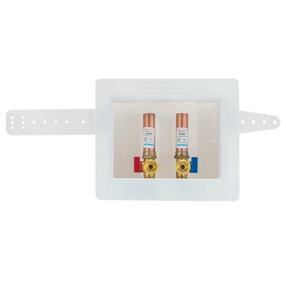 Eastman 60227 1/2 in. CPVC Dual Drain Washing Machine Outlet Box with Hammer Arrestors - 2