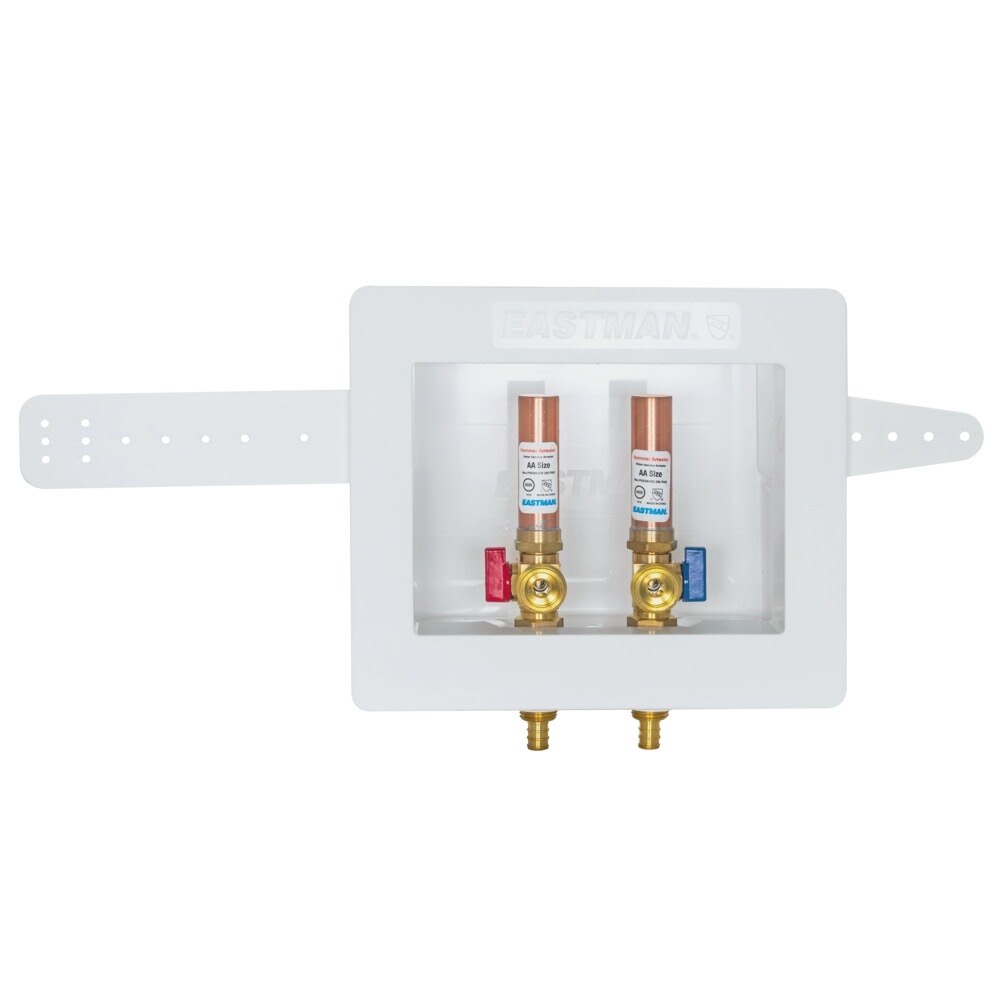 Eastman 60230 1/2 in Crimp PEX Dual Drain Washing Machine Outlet Box with Hammer Arrestors - 2