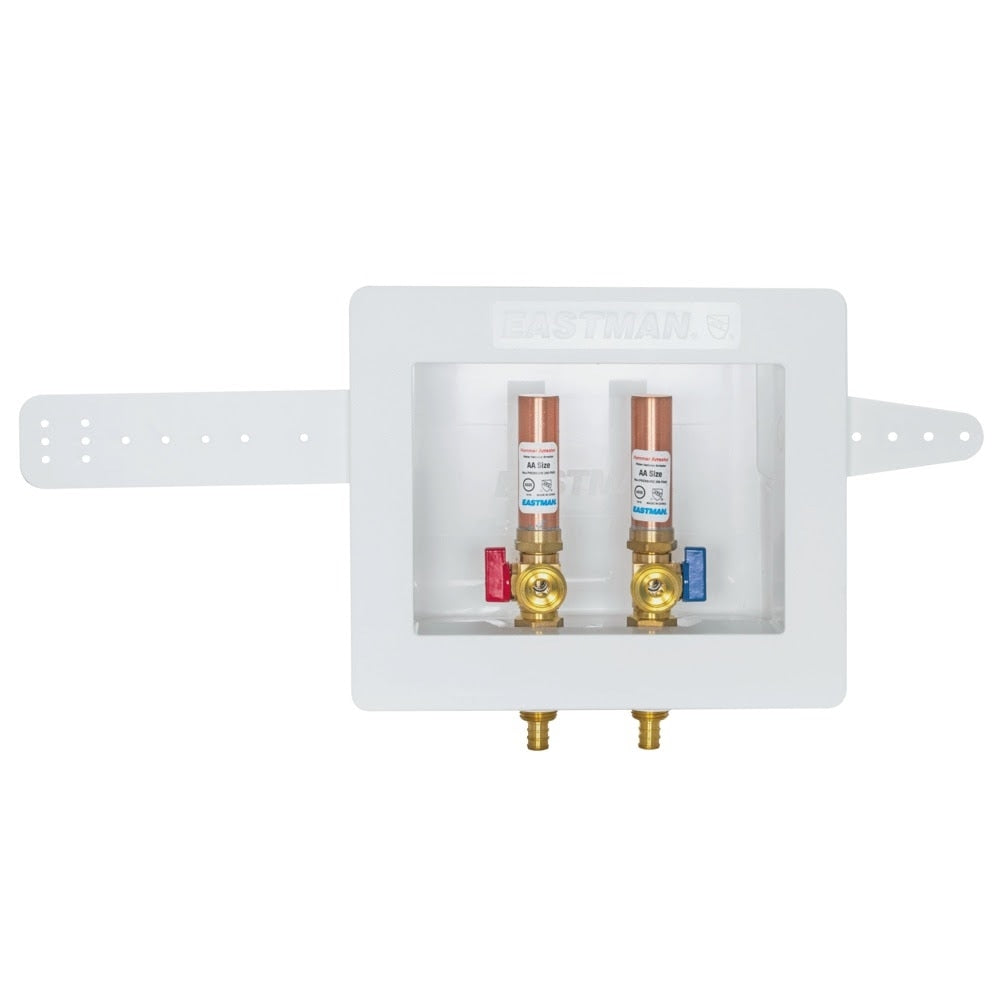 Eastman 60230 1/2 in Crimp PEX Dual Drain Washing Machine Outlet Box with Hammer Arrestors - 2