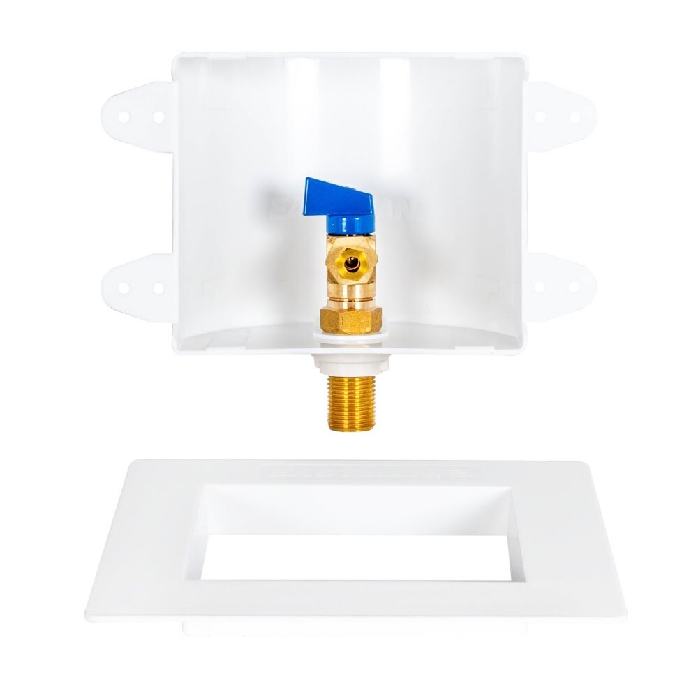 Eastman 60232 1/2 in. Sweat Ice Maker Outlet Box with Quarter Turn Ball Valve - 2