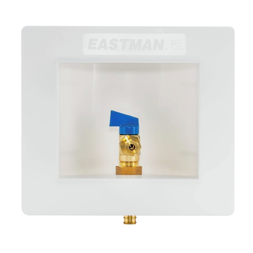 Eastman 60233 1/2 in Crimp PEX Ice Maker Outlet Box with 1/4 Turn Ball Valve
