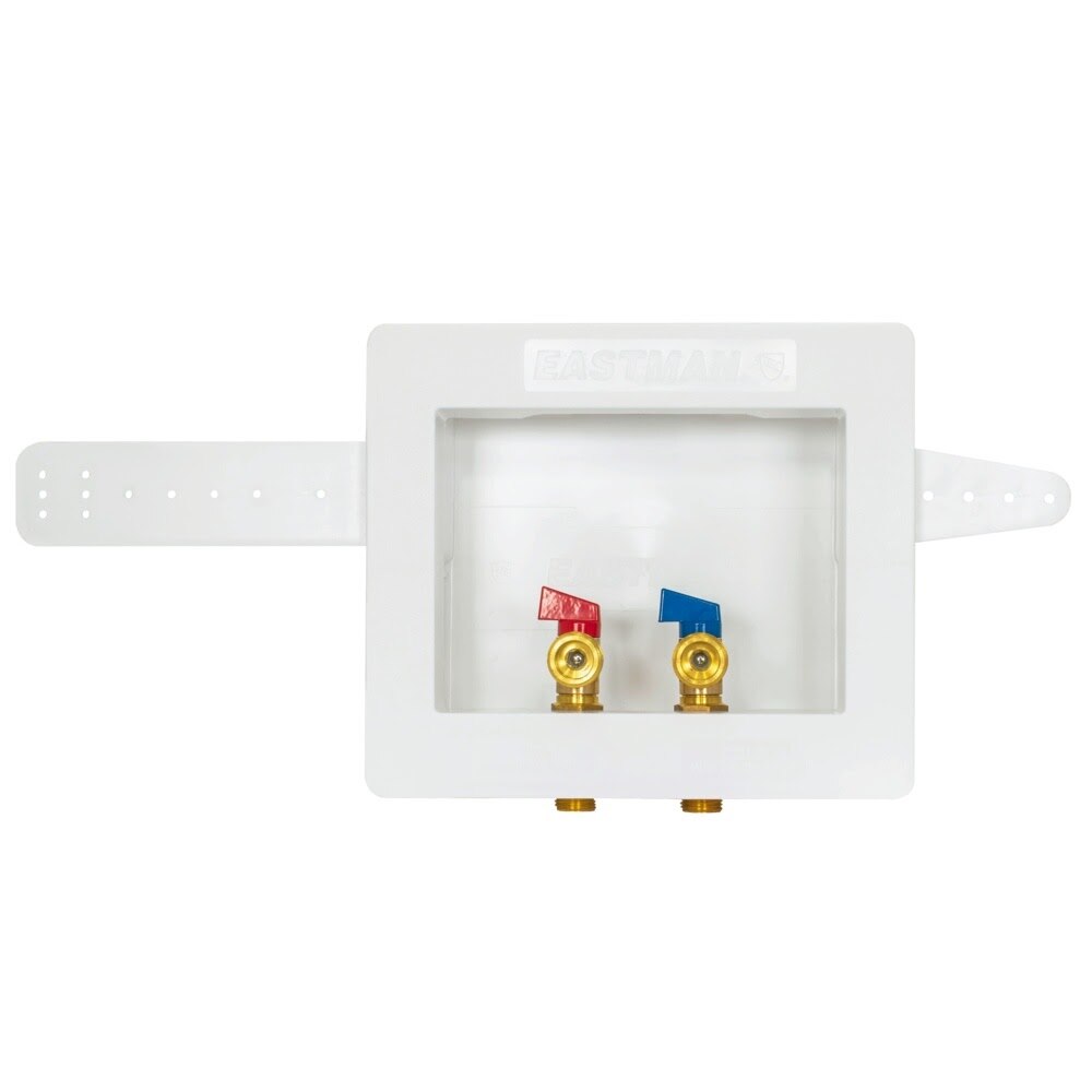 Eastman 60243 1/2 in. Sweat Dual-Drain Washing Machine Outlet Box with Ball Valves - 2