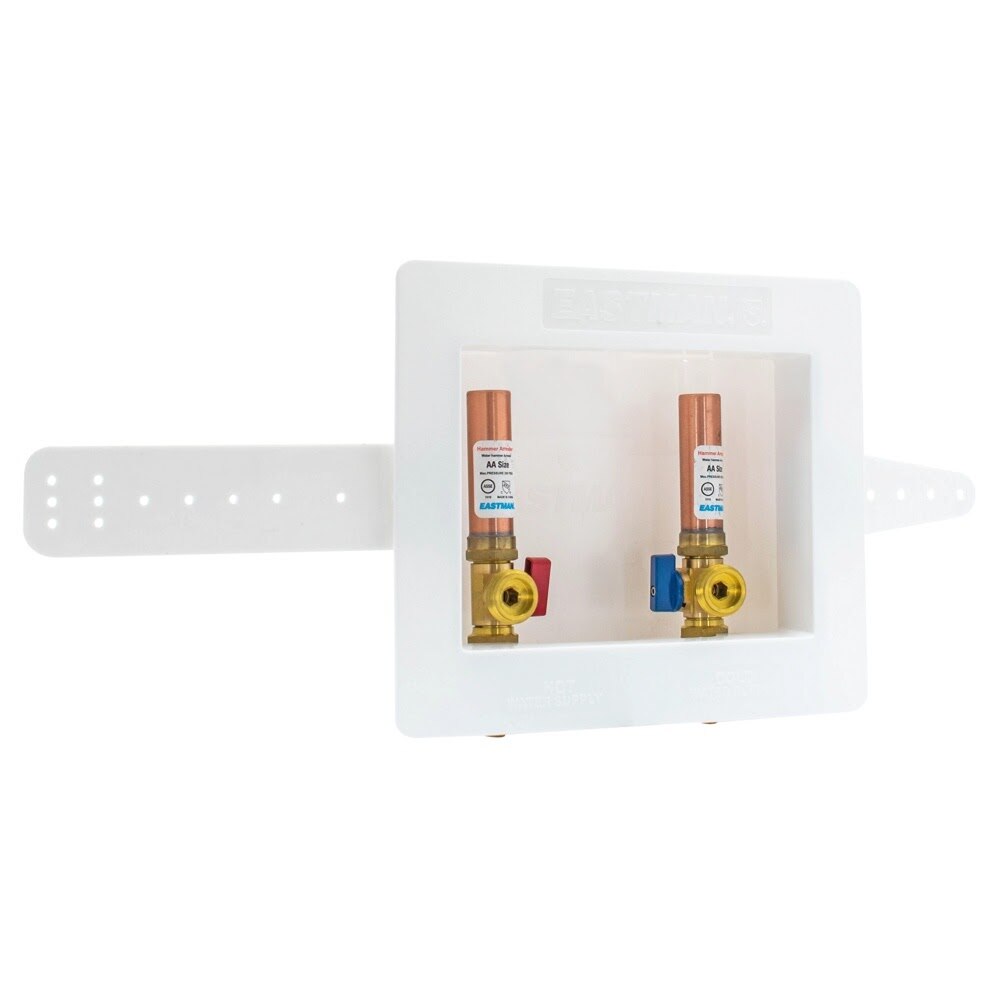 Eastman 60247 1/2 in. Crimp PEX Center Drain Washing Machine Outlet Box with Hammer Arrestors