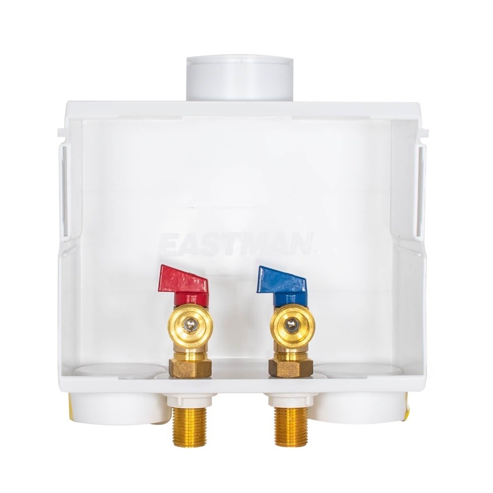 Eastman 60250 1/2 in. Crimp PEX Center Drain Washing Machine Outlet Box with Ball Valves - 3