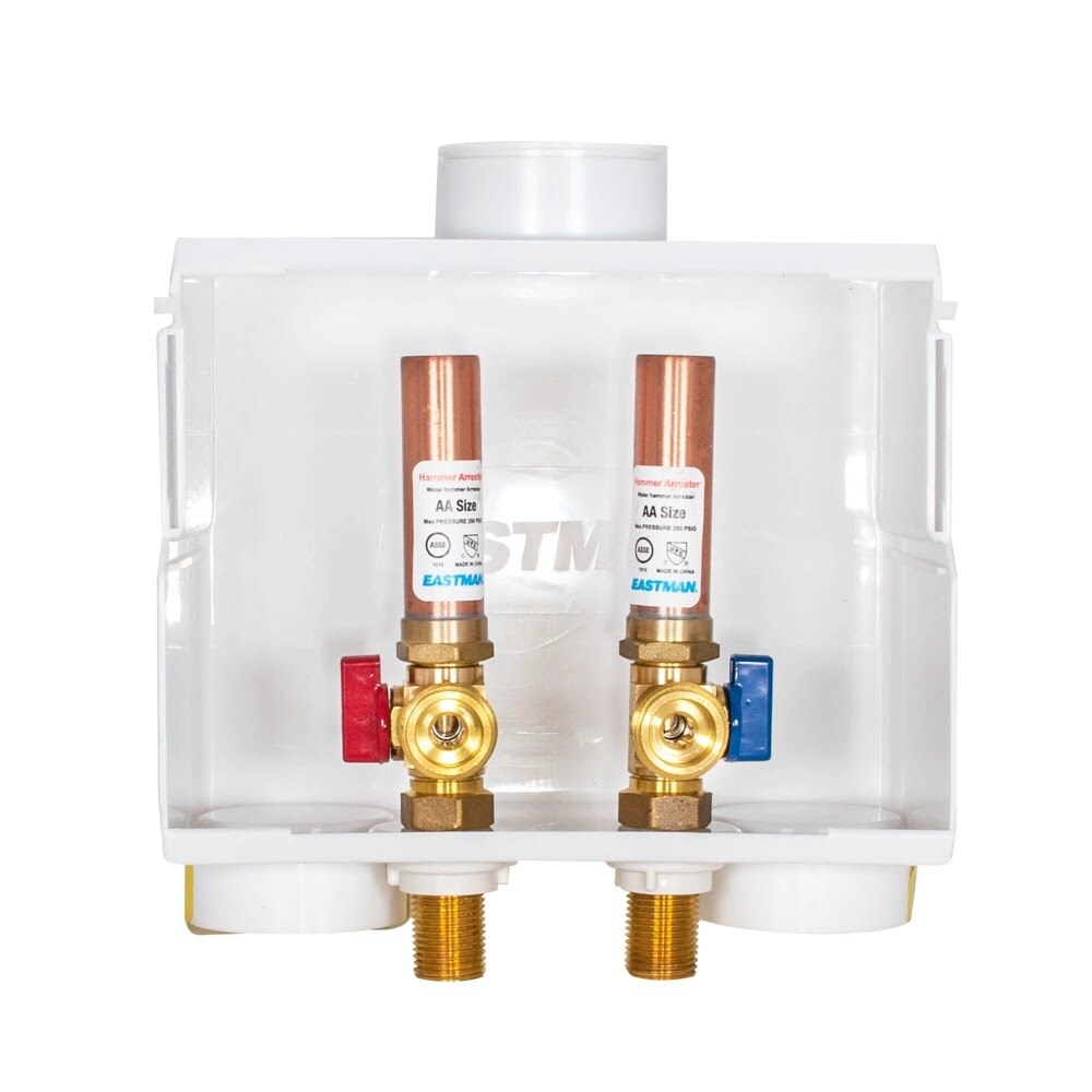 Eastman 60252 1/2 in. Sweat Dual Drain Washing Machine Outlet Box with Hammer Arrestors - 3