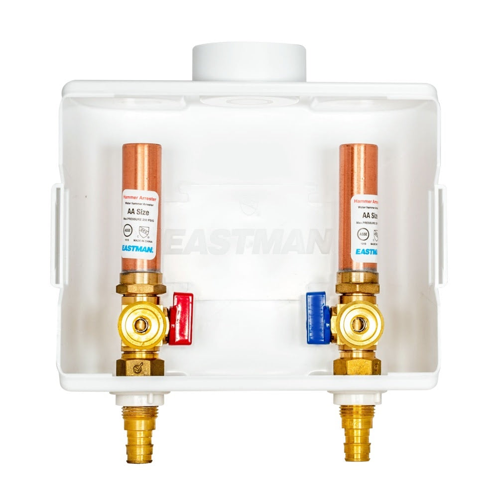 Eastman 60254 1/2 in. Expansion PEX Center Drain Washing Machine Outlet Box with Hammer Arresters - 3
