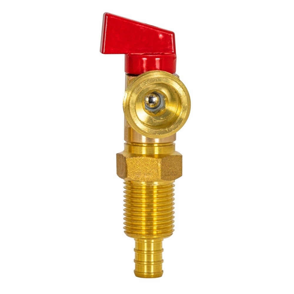 Eastman 60282 1/2 in Crimp PEX Hot Washing Machine Outlet Box Valve with Red Handle - 3