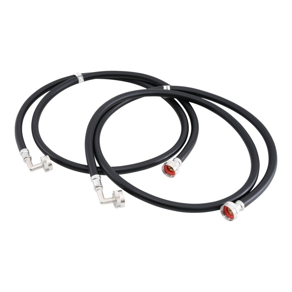Eastman 60310P 6 ft Black PVC Washing Machine Hoses with Elbows (2 Pack)