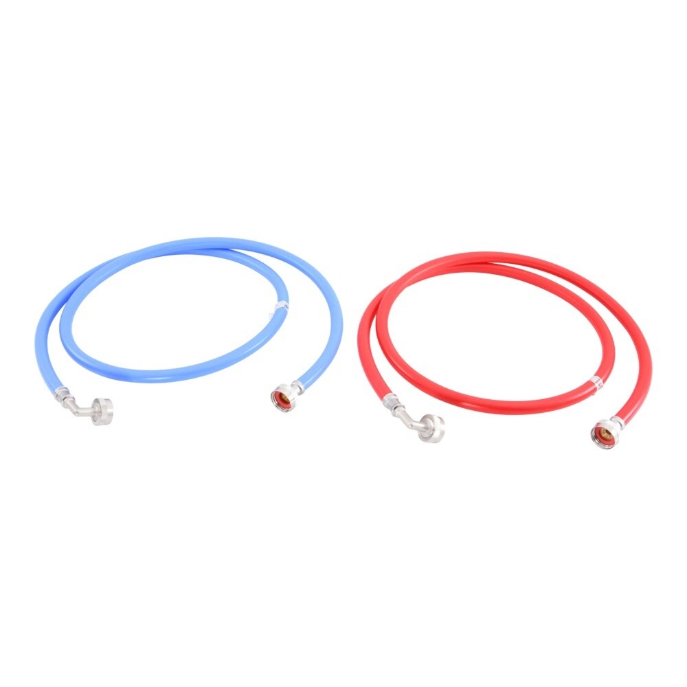 Eastman 60318P 6 ft. PVC Washing Machine Hoses with 90 Degree Elbows (2 Pack) - 2