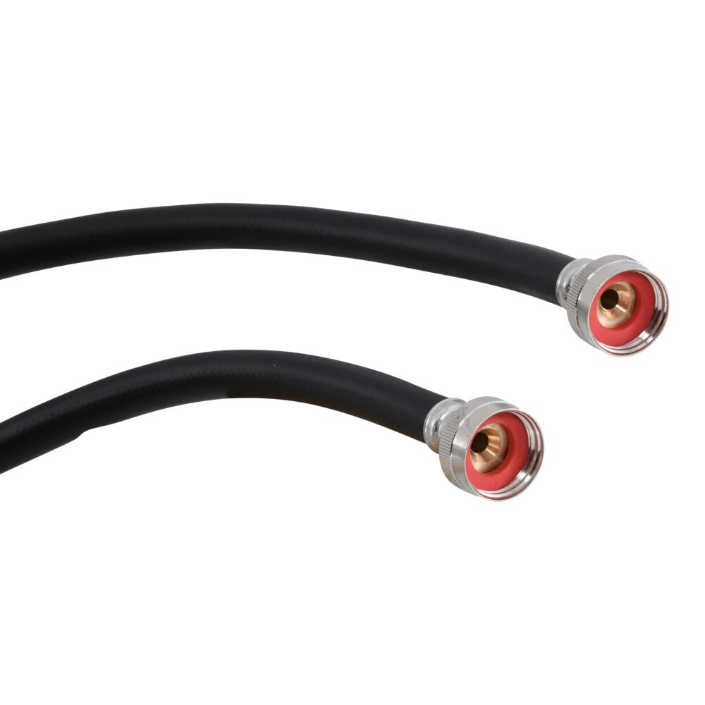 Eastman 60320P 6 ft Black PVC Washing Machine Hoses with Brass Fittings (2 Pack) - 3
