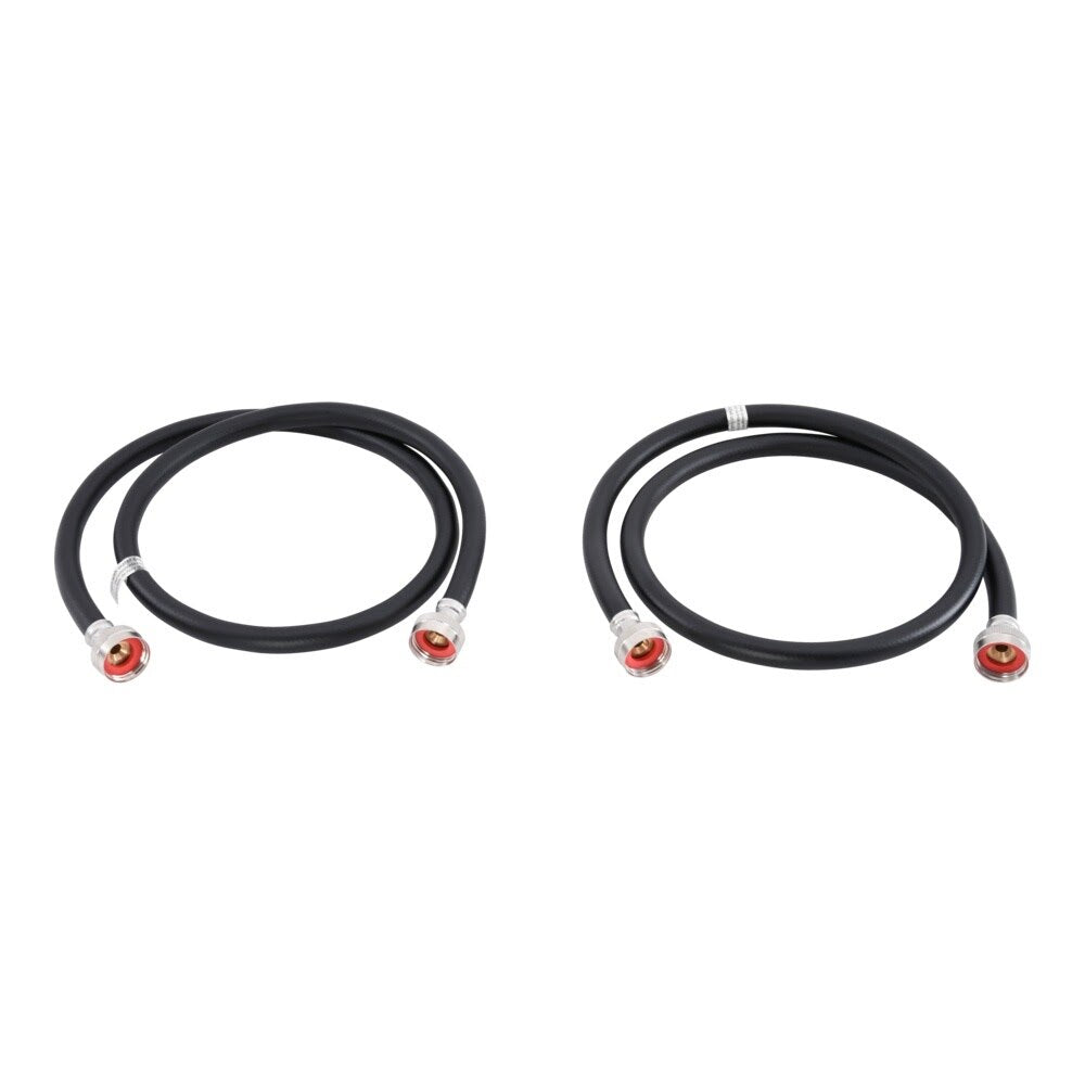 Eastman 60322P 4 ft Black PVC Washing Machine Hoses for Hot and Cold Water Supply (2 Pack) - 2