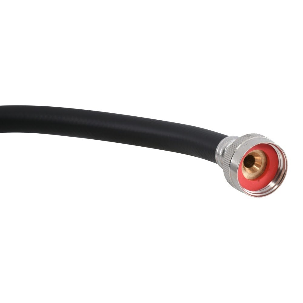Eastman 60325P 6 ft. Black PVC Washing Machine Hose with 3/4 in. FHT x 3/4 in. FHT Brass Fittings - 3
