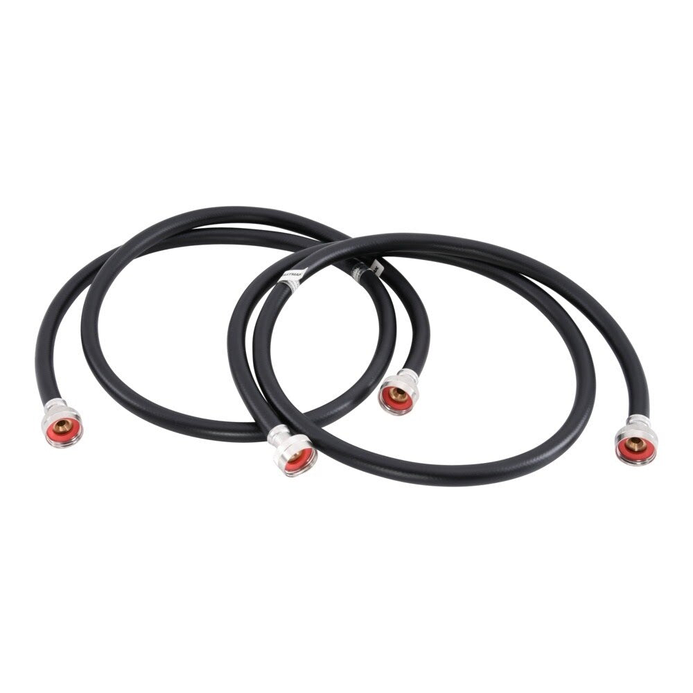 Eastman 60326P 5 ft Black PVC Washing Machine Hoses with Brass Fittings (2 Pack)