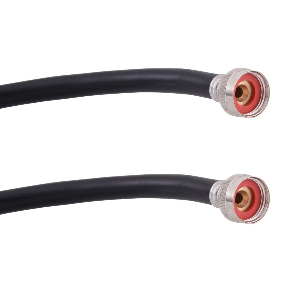Eastman 60350P 4 ft Black PVC Washing Machine Hoses with 90 Degree Elbows (2 Pack) - 2