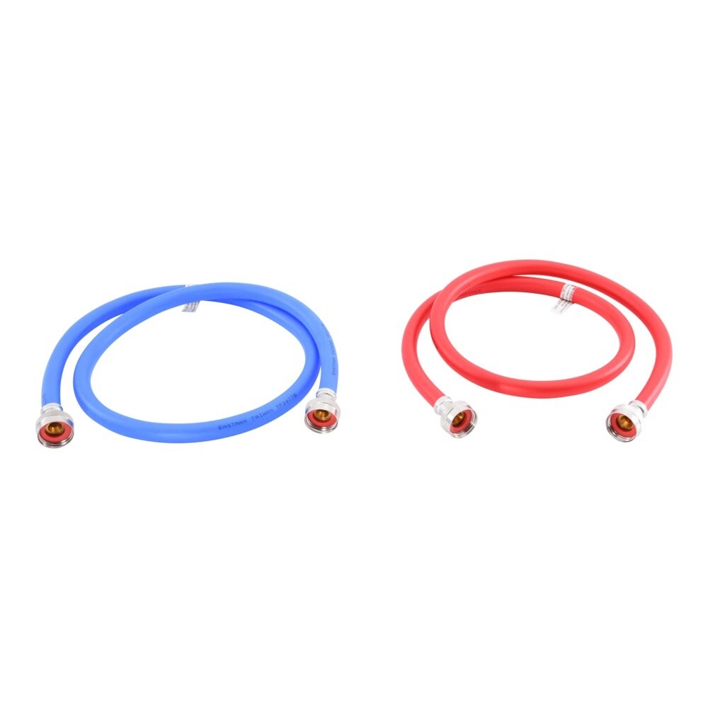 Eastman 60482P 4 ft PVC Washing Machine Hoses with Brass Fittings for Residential Washers (2 Pack) - 2