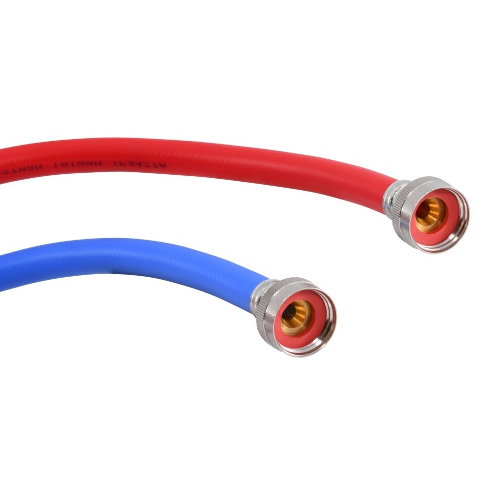 Eastman 60482P 4 ft PVC Washing Machine Hoses with Brass Fittings for Residential Washers (2 Pack) - 3