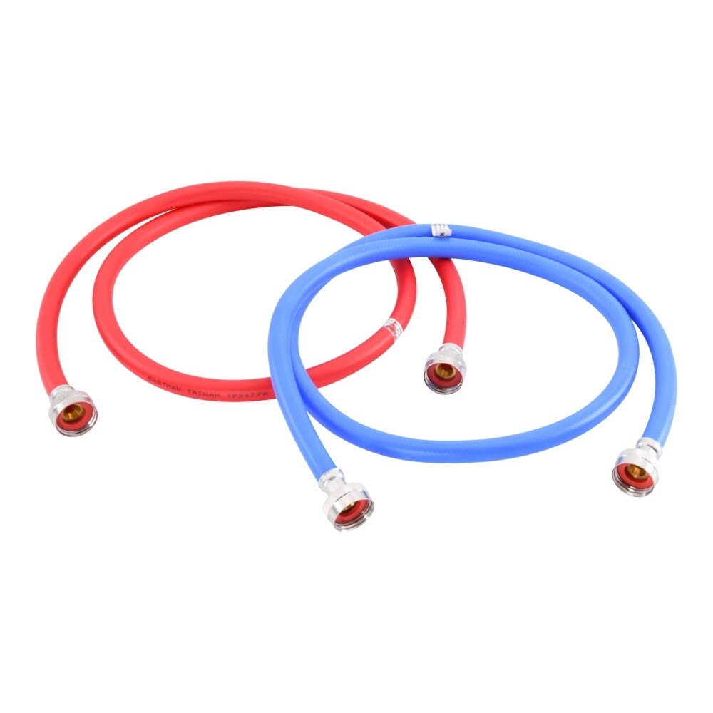 Eastman 60484P 5 ft PVC Washing Machine Hoses with Brass Fittings for Washer Water Supply (1 Pair)
