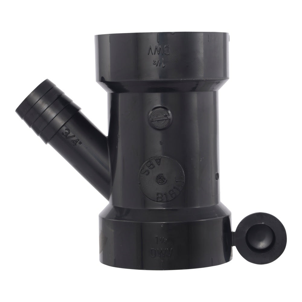 Eastman 60519 1-1/2 in x 1-1/2 in x 3/4 in ABS DWV Appliance Wye Fitting - 2