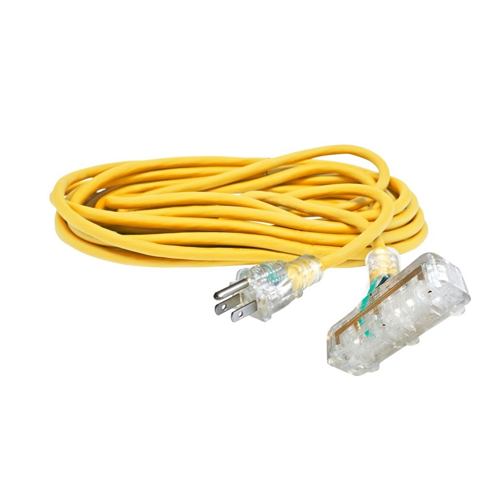 Eastman 60990 50 ft 12 Gauge 3 Wire Triple Outlet Extension Cord with Indicator Light - 3