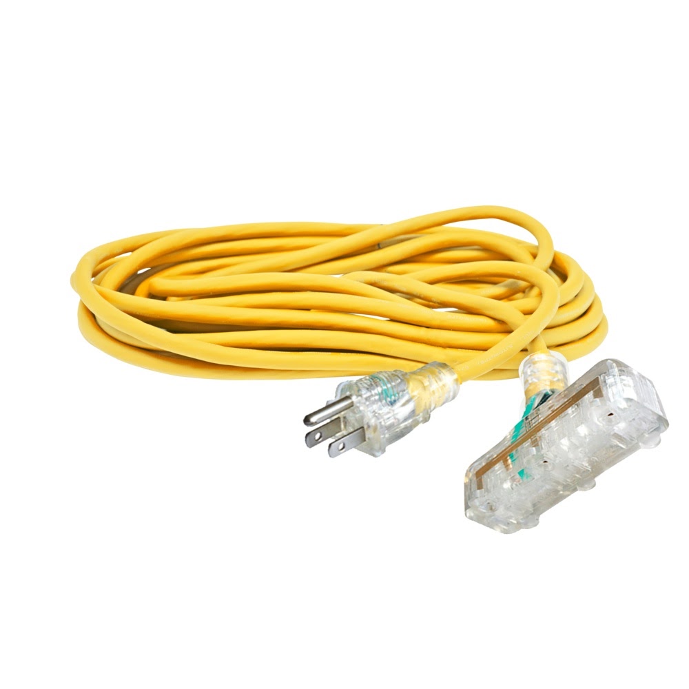 Eastman 60990 50 ft 12 Gauge 3 Wire Triple Outlet Extension Cord with Indicator Light - 3