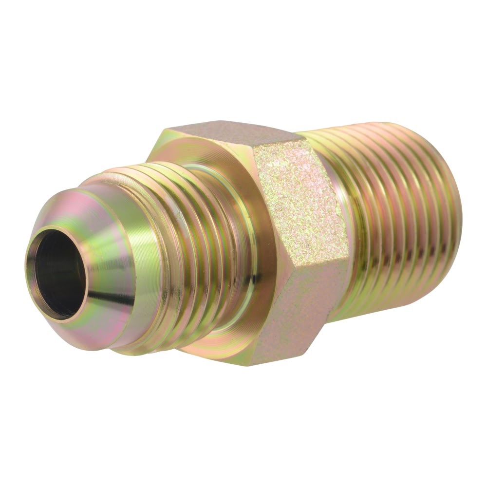 Eastman 65708B 3/8 in. OD Flare x 3/8 in. MIP Brass Gas Adapter with Tapped 1/4 in. FIP