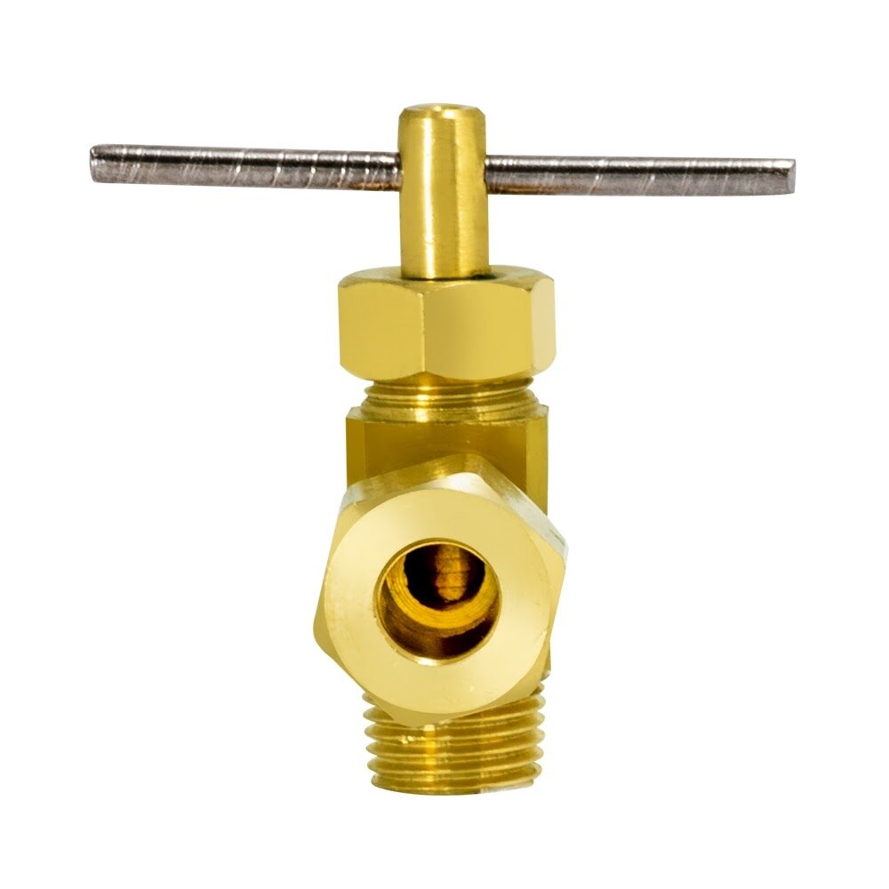 Eastman 65833LF 1/4 in OD x 1/8 in MIP Male Angle Needle Valve - 2