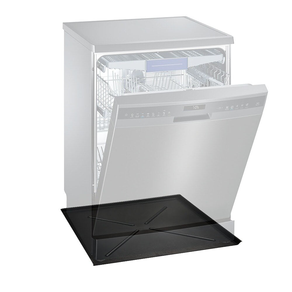Eastman 70486 24.5 in. x 20.5 in. Black Plastic Dishwasher Pan with 3 Wall Leak Protection - 3