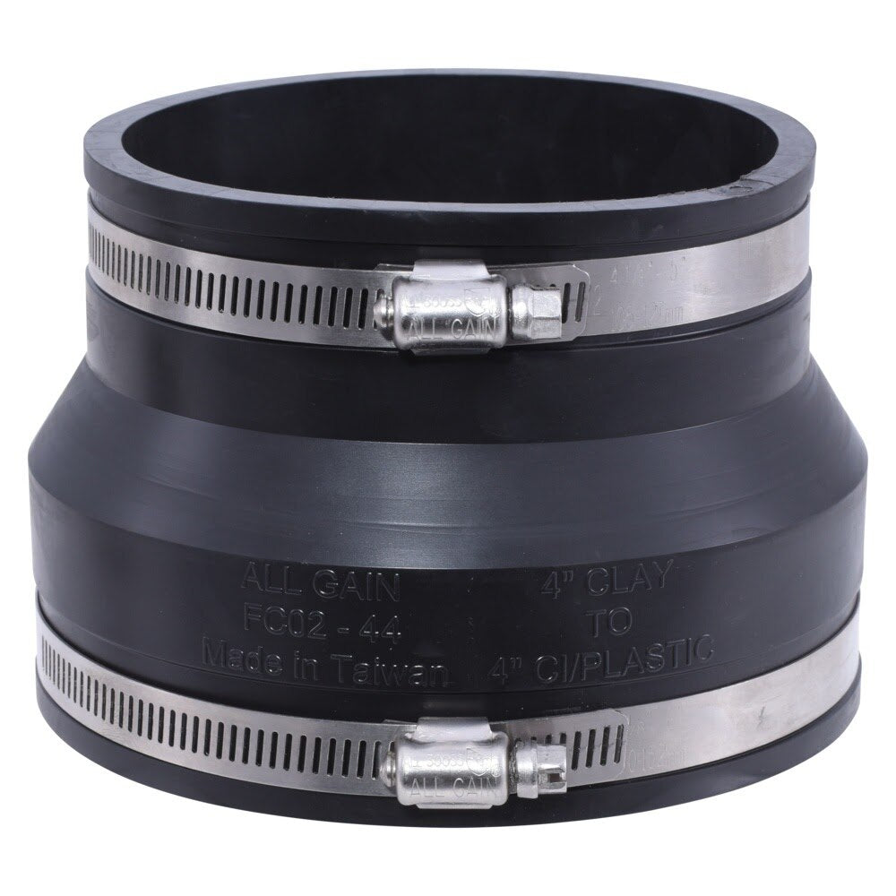 Eastman 86010 4 in Flexible Coupling for Clay to Cast Iron or Plastic Pipe - 3
