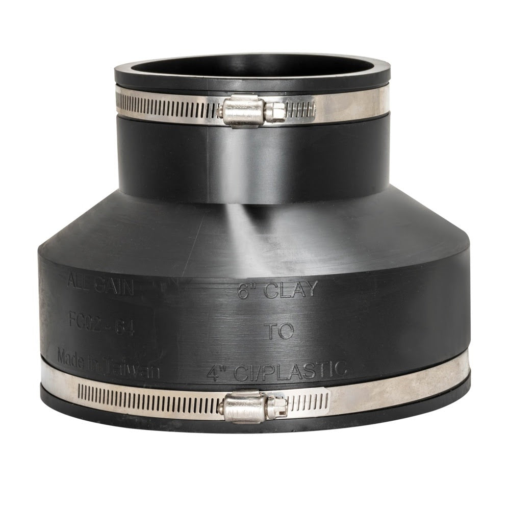 Eastman 86011 6 in. x 4 in. Flexible Coupling for Clay to Cast Iron or Plastic