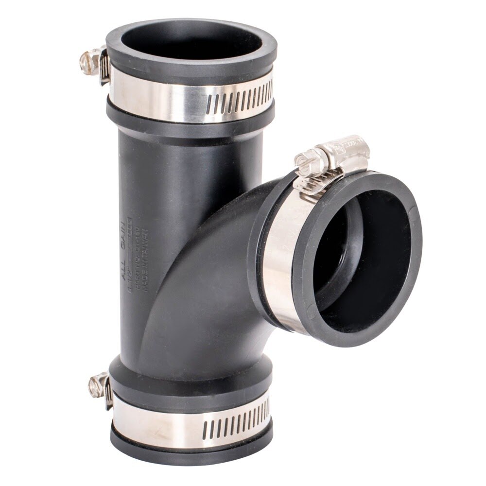 Eastman 86063 1-1/2 in. Flexible Tee No-Hub Coupling with Clamp Bands