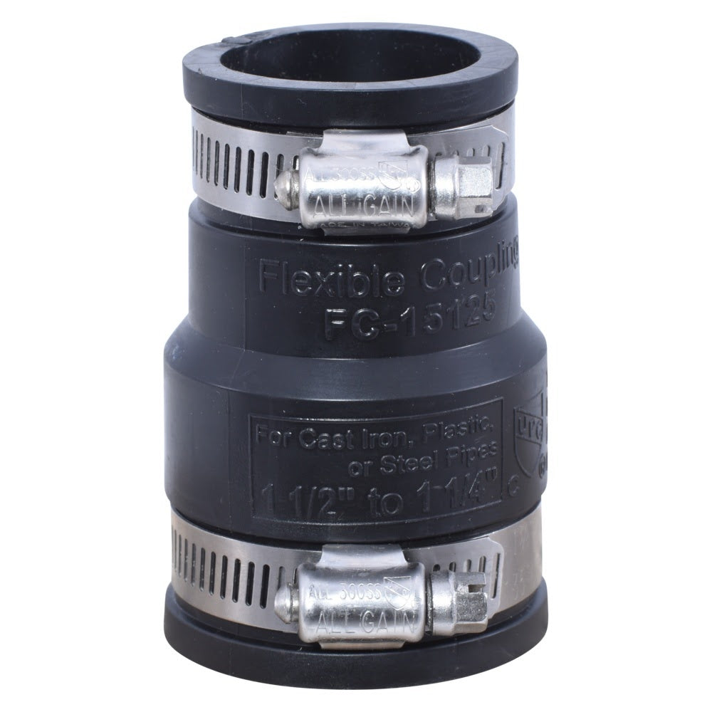Eastman 86085 1-1/2 in. x 1-1/4 in. Flexible Coupling for Cast Iron Plastic or Steel Pipes - 3