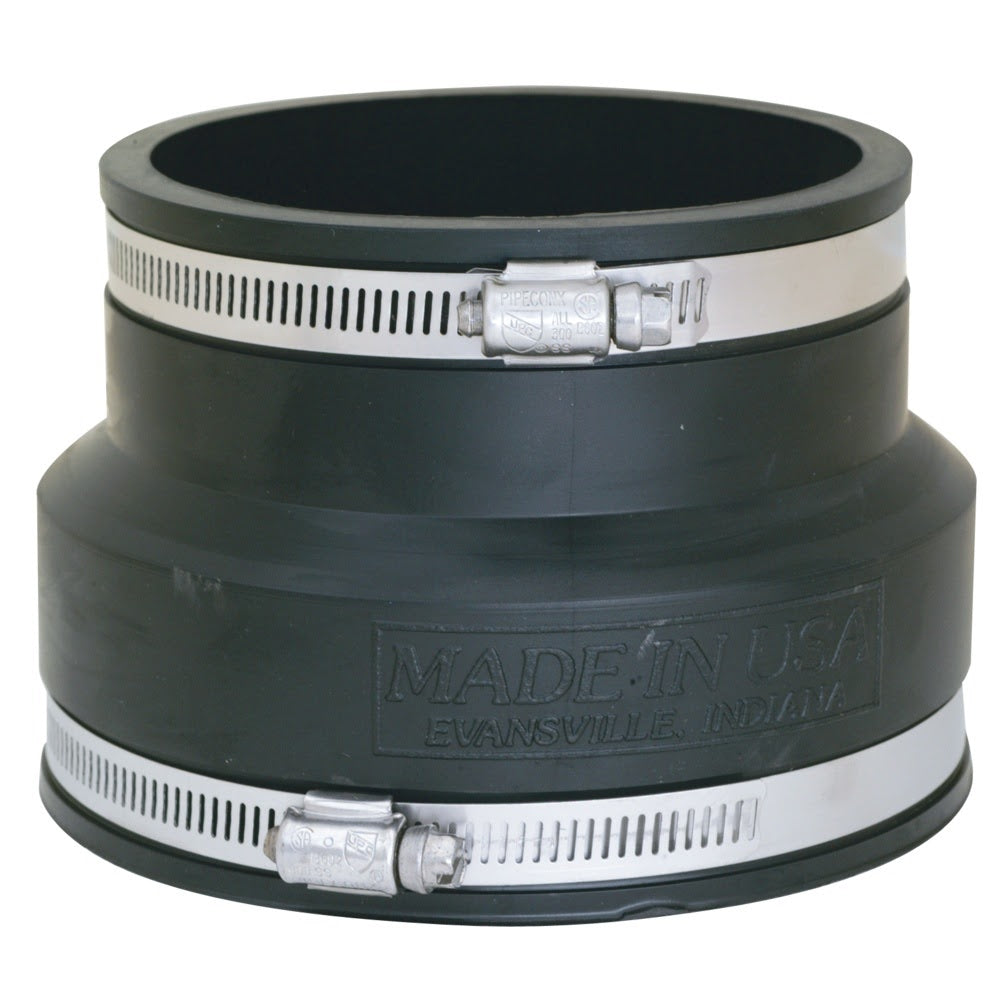 Eastman 86096 6 in Flexible Coupling for Clay to Cast Iron or Plastic Pipe