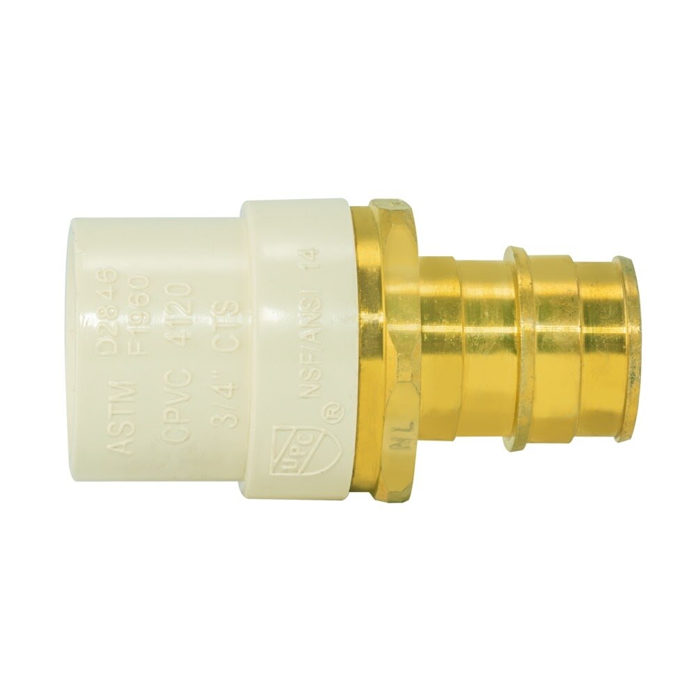 Eastman 86118 3/4 in. Slip x 3/4 in. F1960 PEX CPVC x Brass Transition Adapter - 3