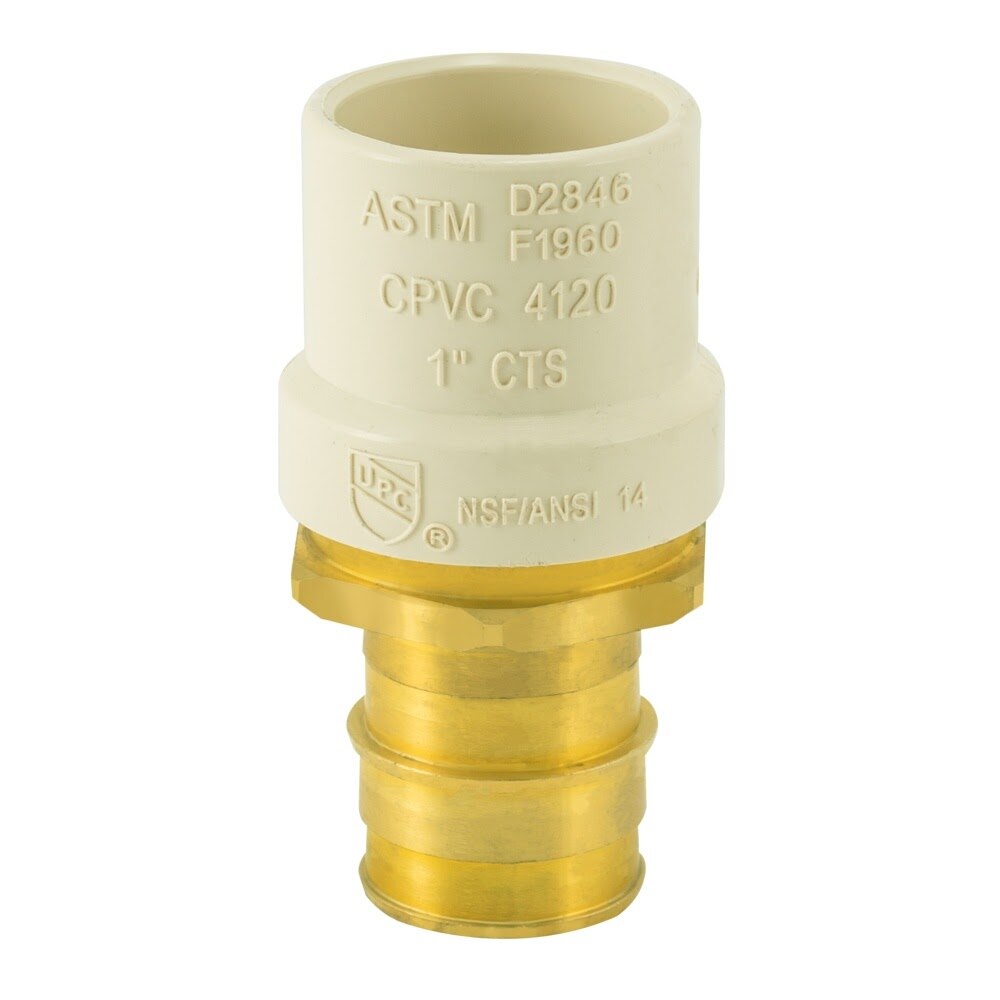Eastman 86119 CPVC x Brass Transition PEX Adapter 1 in. Slip x 1 in. PEX