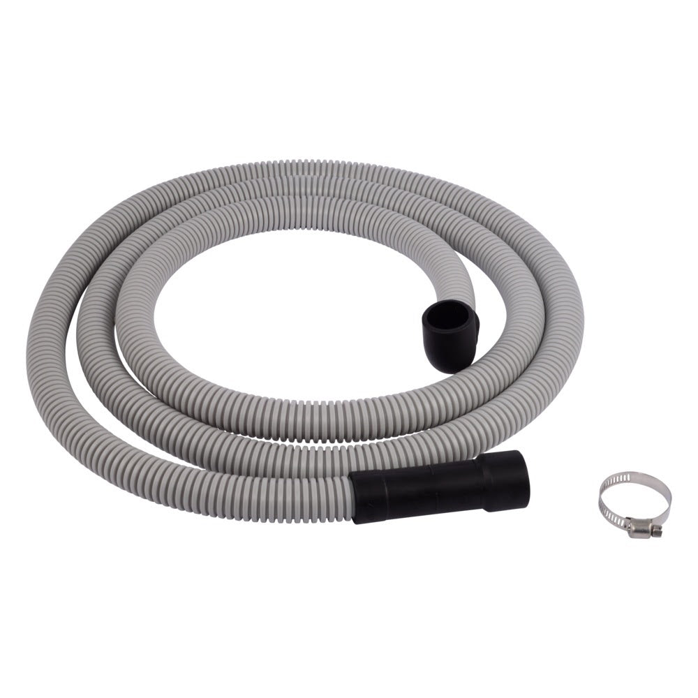 Eastman 91218 8 ft Universal Corrugated Dishwasher Discharge Hose with 90 Degree Elbow and Clamp - 2