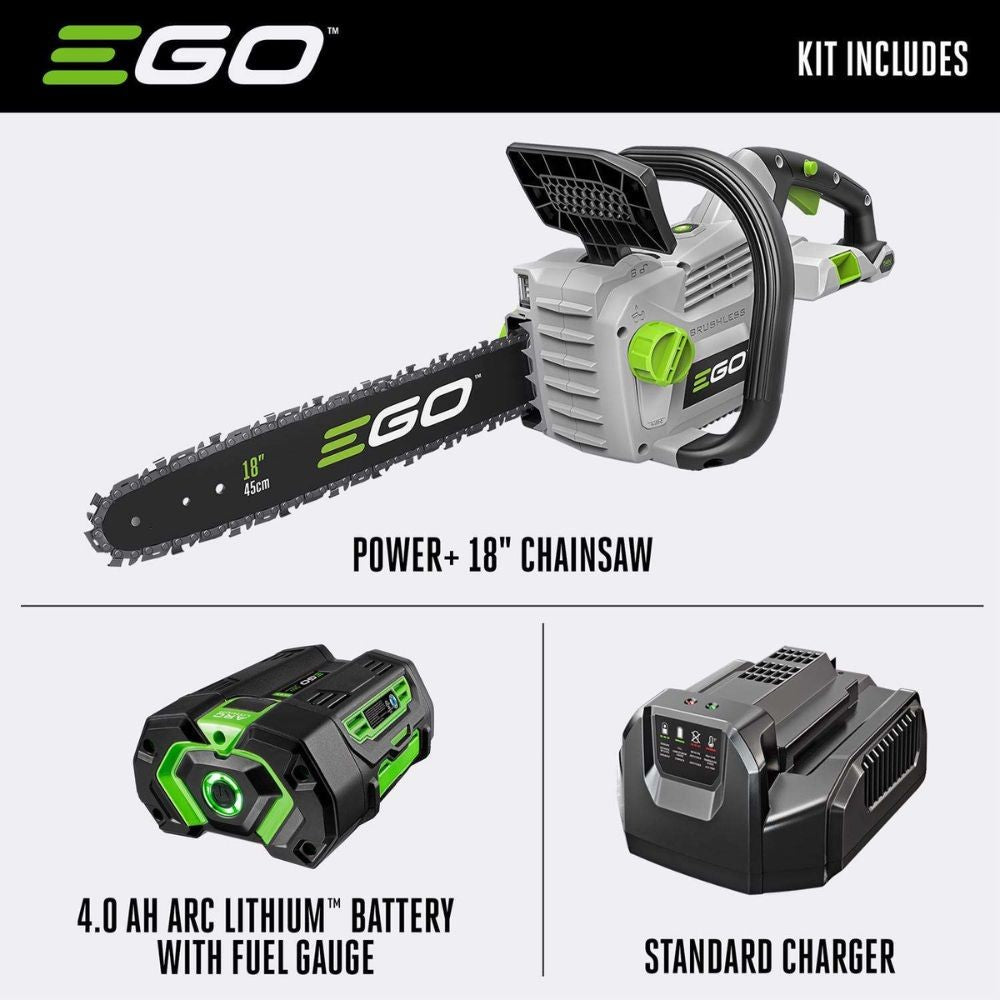 EGO CS1803 18" Chain Saw Kit (2P 4Ah Battery, 210W Charger) - 4