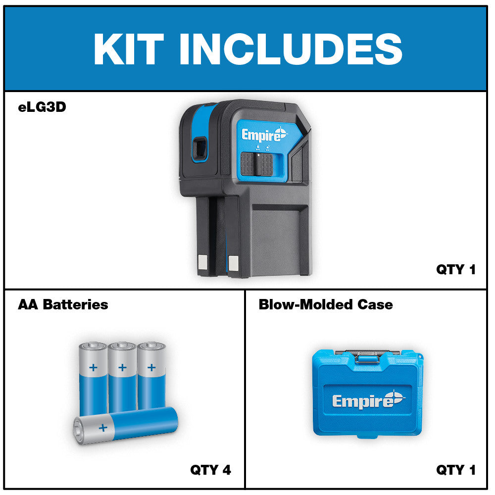 Empire Level  ELG3D Empire 125' Green Self-Leveling  3-Point Laser - 16