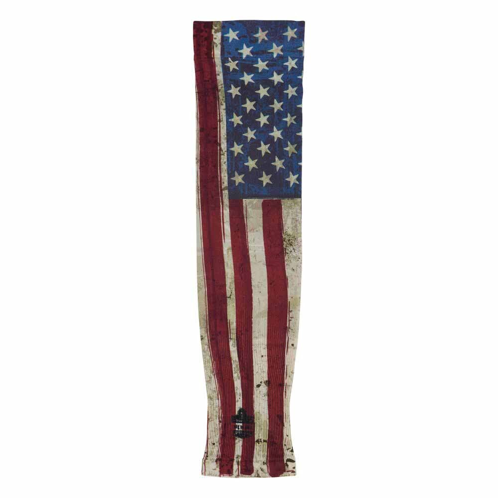 Ergodyne 12193 6695 M/L American Flag Sun Protection Arm Sleeves Pair - 6