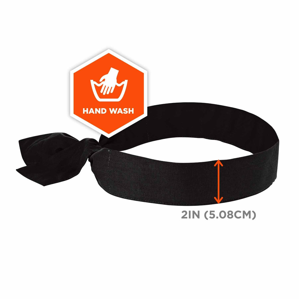 Ergodyne 12332 6700 Black Cooling Bandana Headband - Polymer - Tie - 2