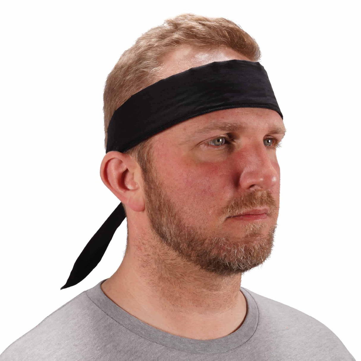 Ergodyne 12396 6702 Black Cooling Bandana - Embedded Polymers - Tie - 3