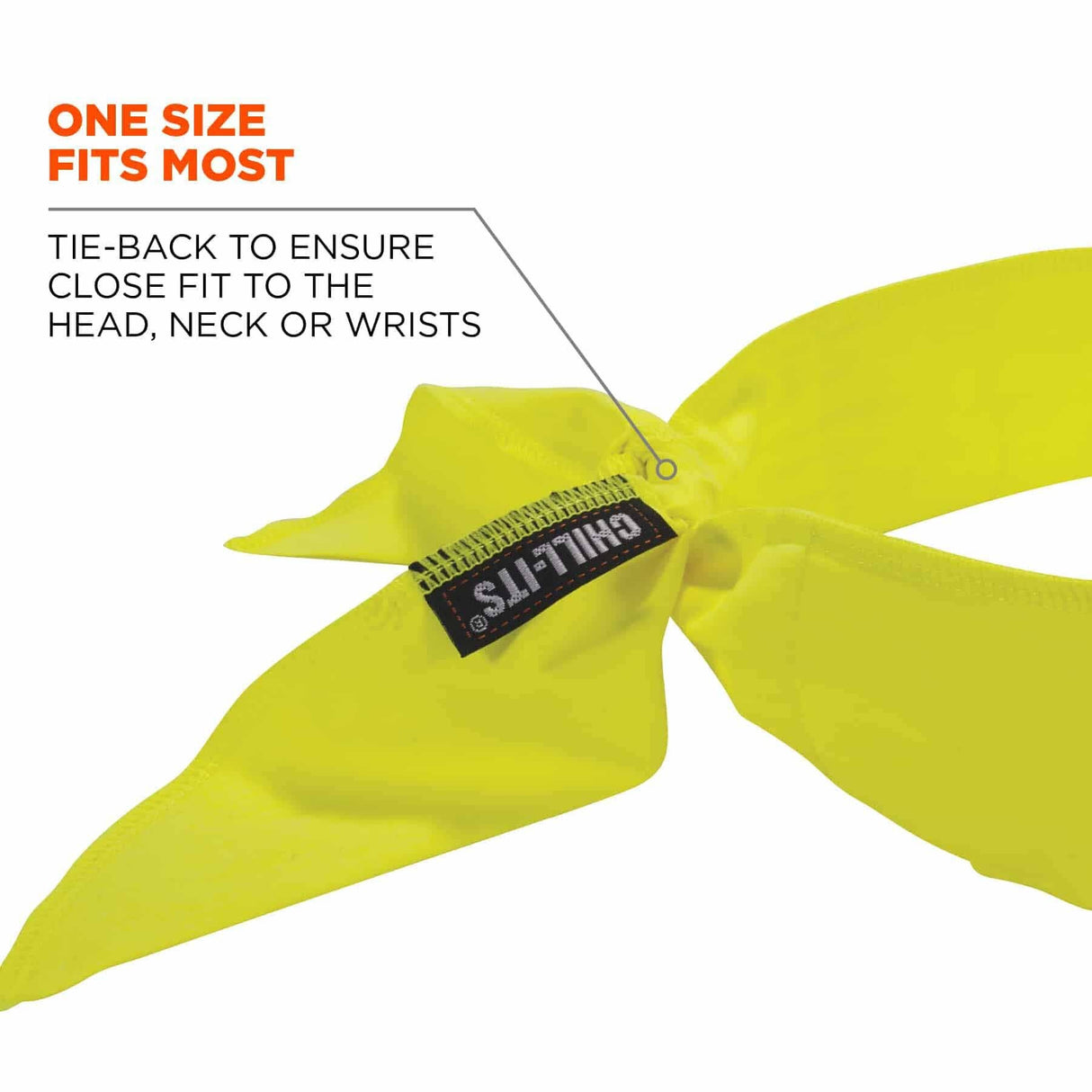 Ergodyne 12397 6702 Lime Cooling Bandana - Embedded Polymers - Tie - 4