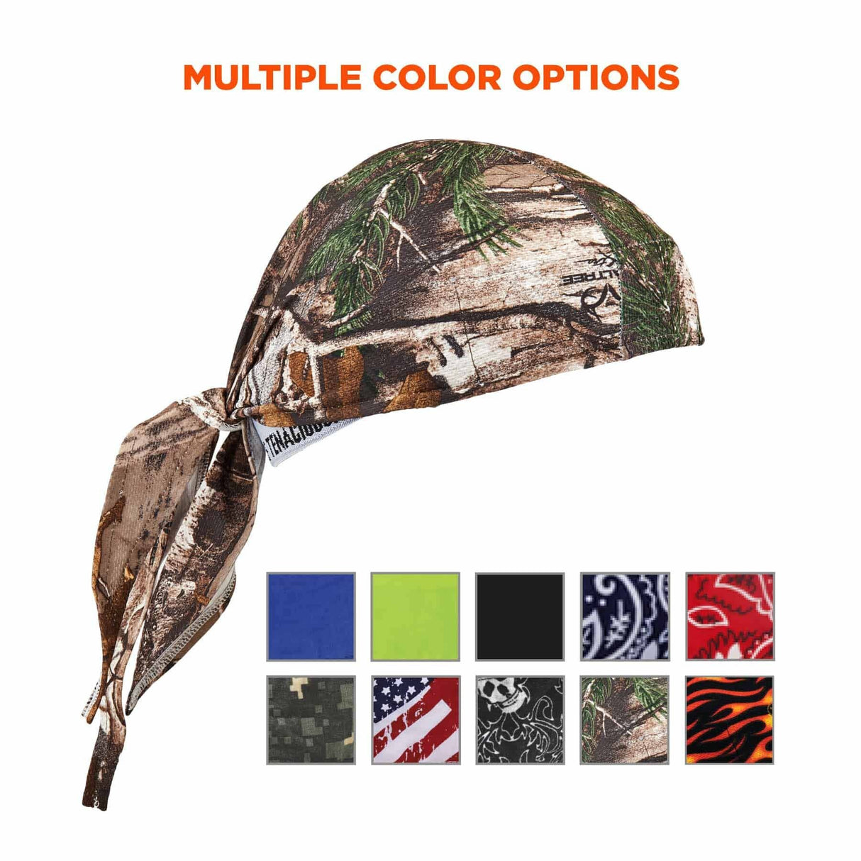 Ergodyne 12475 6615 Realtree Xtra High-Performance Terry Cloth Bandana - Tie - 8