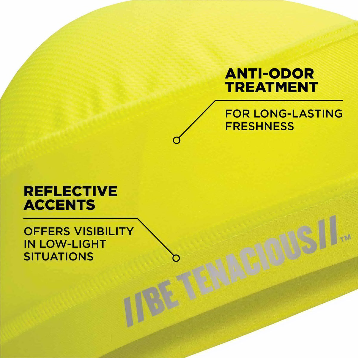 Ergodyne 12687 6632 Lime Cooling Skull Cap - Performance Knit - 2