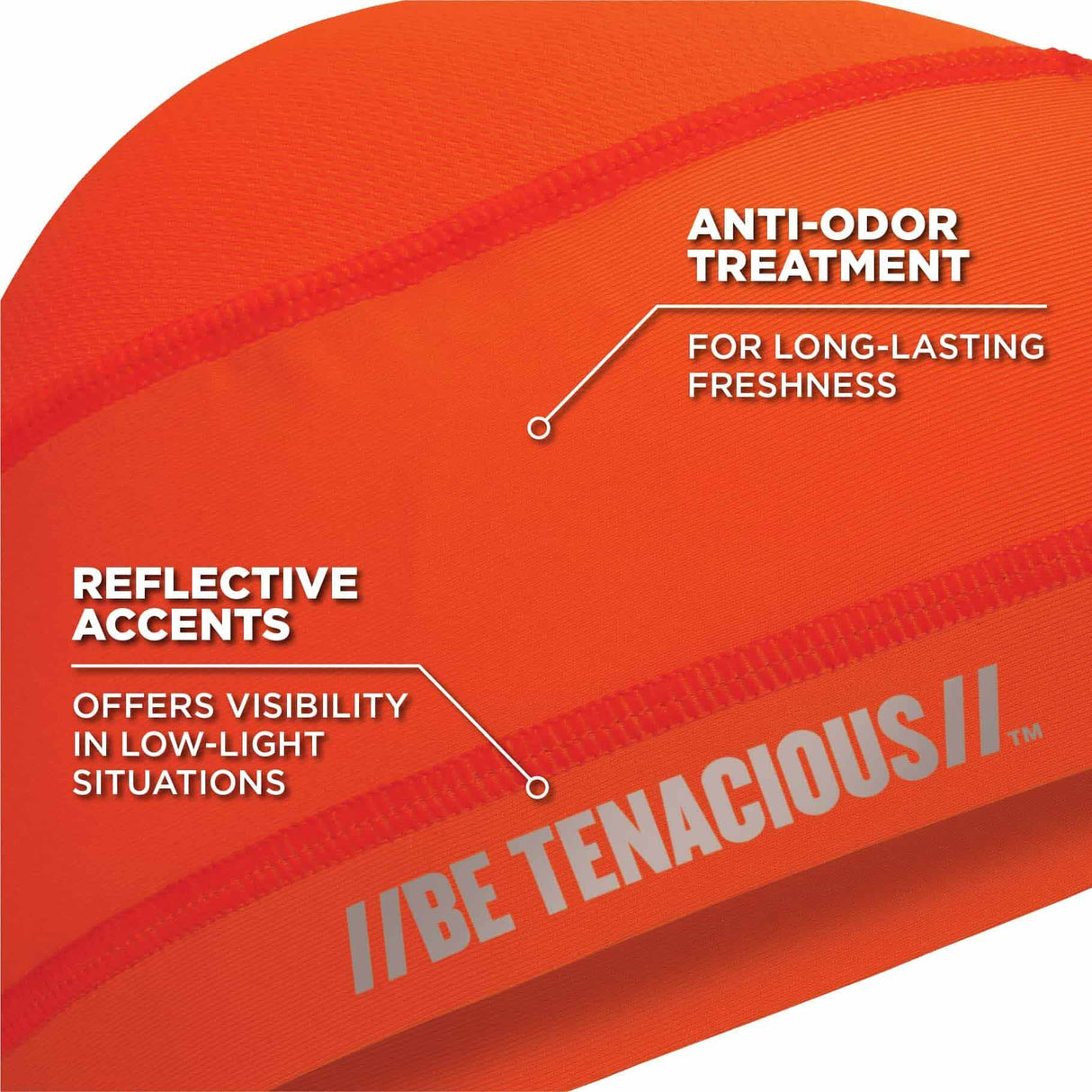 Ergodyne 12688 6632 Orange Cooling Skull Cap - Performance Knit - 2